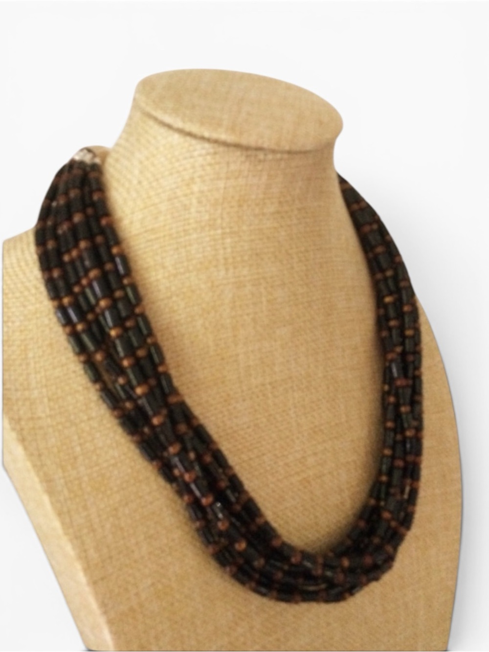 Jay King DTR 925 Sterling Silver Multi-Strand Black & Amber Beaded Necklace - Picture 5 of 15